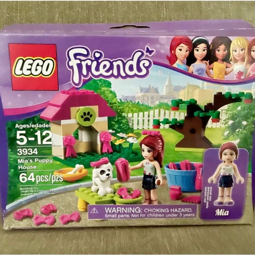 LEGO Friends Mia’s Puppy House 3934 - Complete w/ box and manual Ages 5 - 12